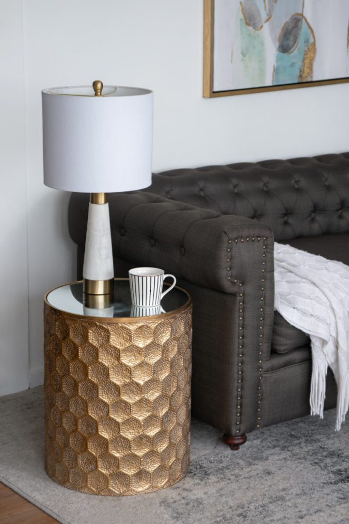 GEOMETRIC SIDE TABLE GOLD image 1